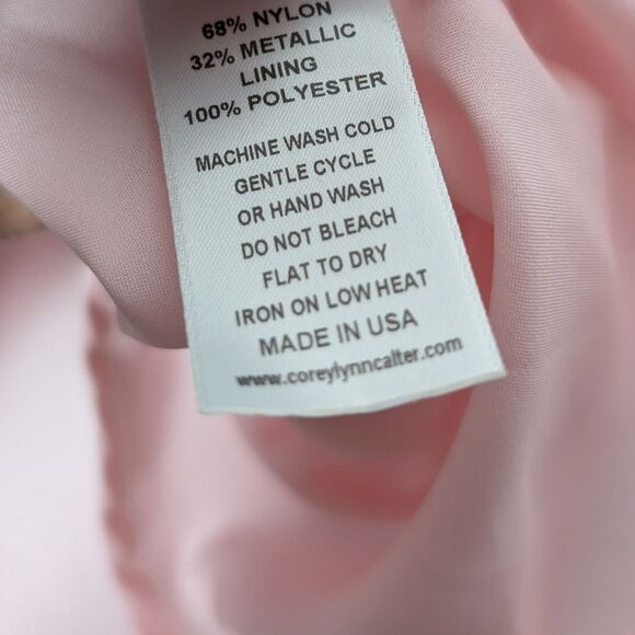 Corey Lynn Calter Dress Pink Metallic Roanne Mini Ruffle Sz M - Picture 7 of 12